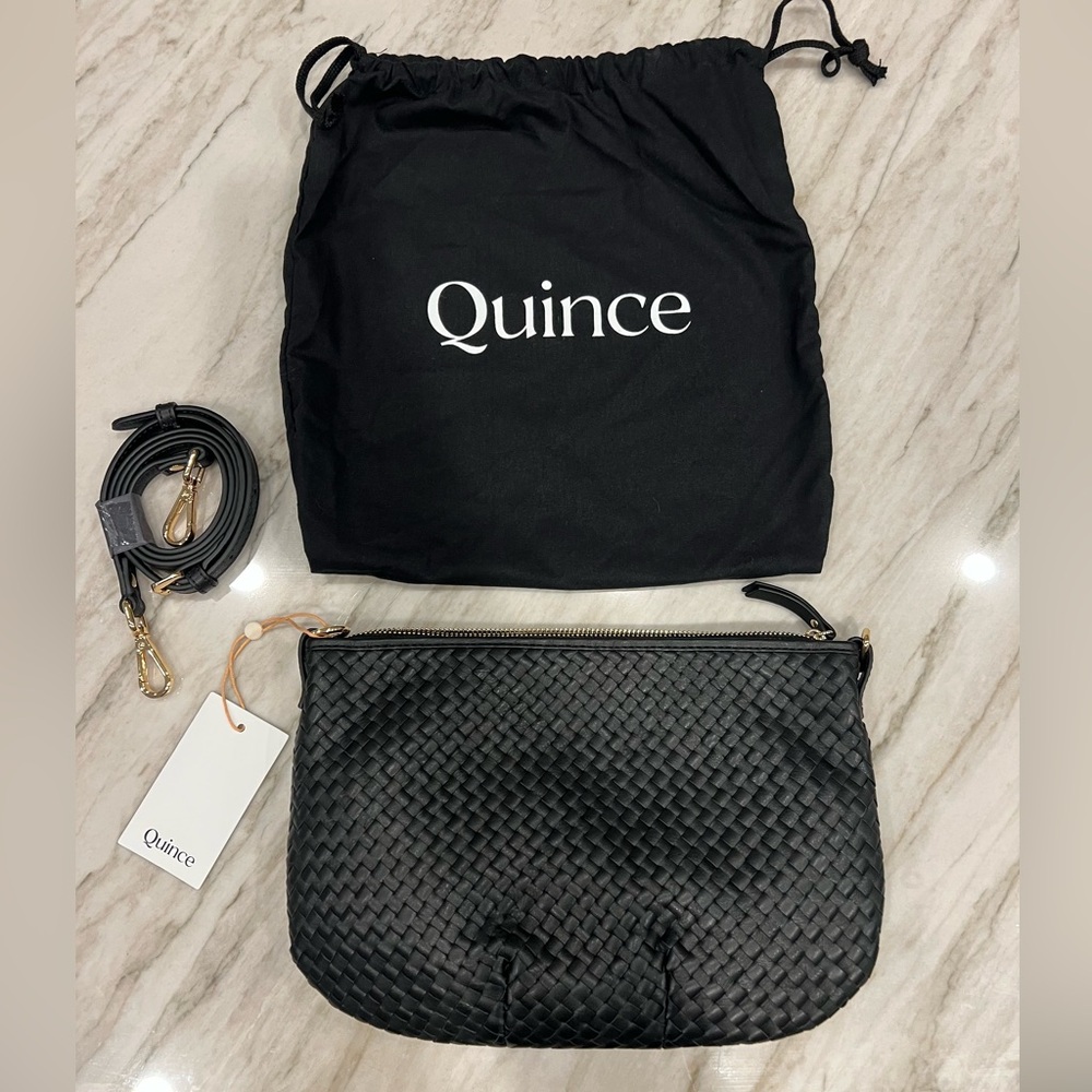 Quince woven leather mini shoulder bag